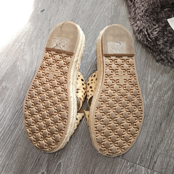 Women's Korina  printed Calf Hair Crossover Espadrille Platform Sandals - Picture 4 of 5